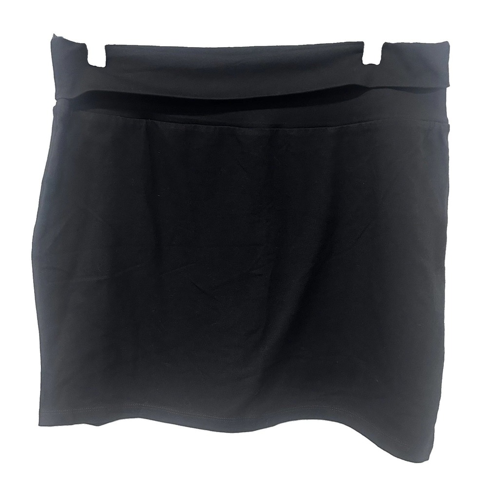 NWT black Stretchy Jersey Knit Fold over Black Miniskirt Y2K Staple Size Large